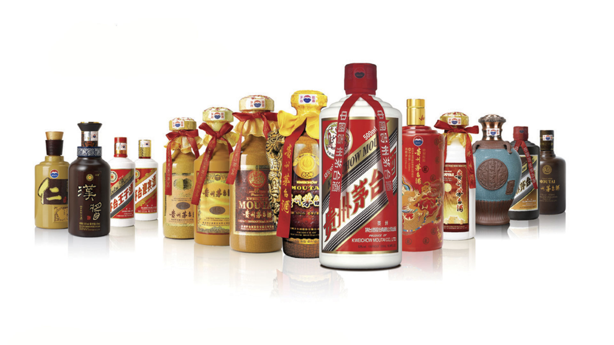 Showcase of various Moutai