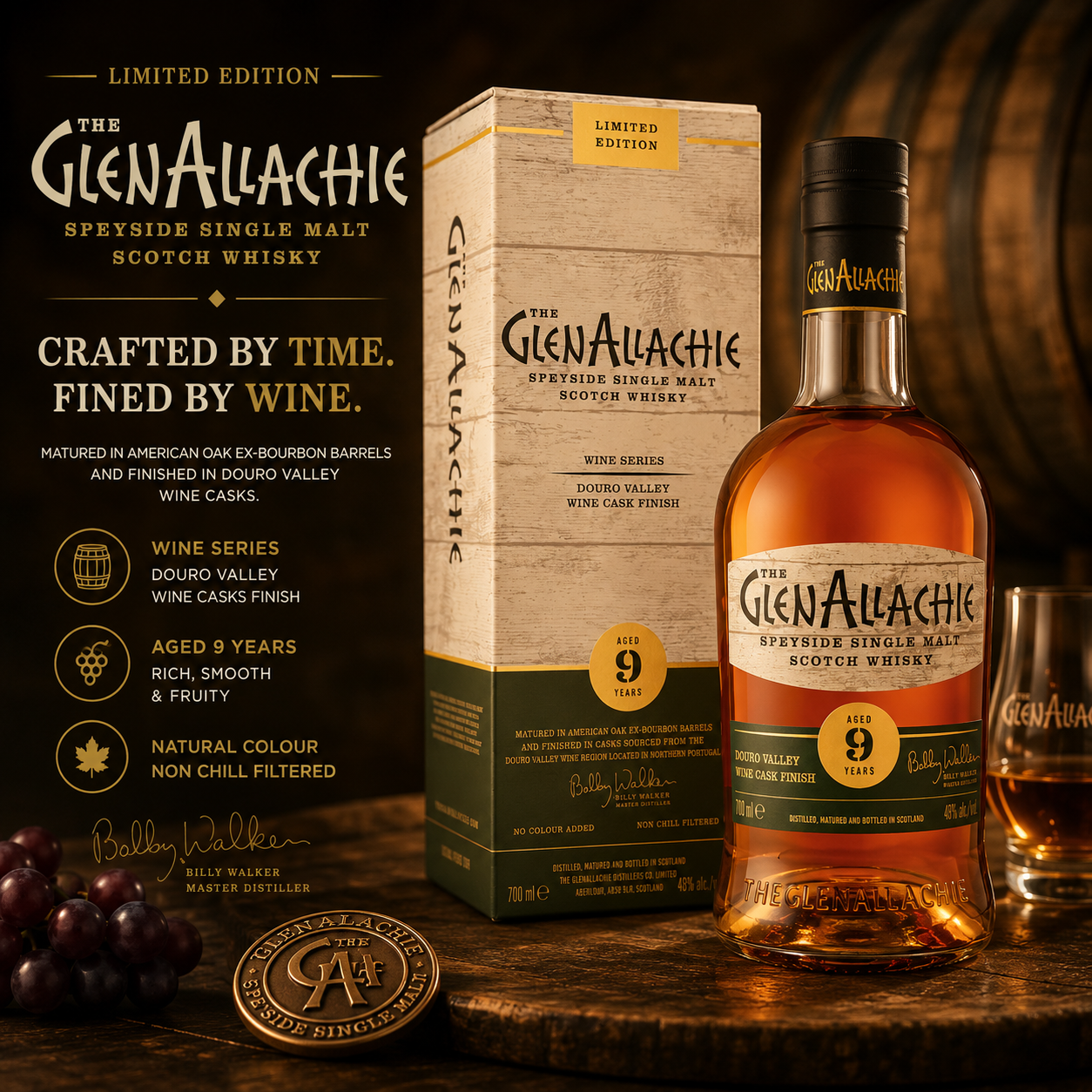 GlenAllachie 9 Year Old Douro Valley Wine Cask Finish