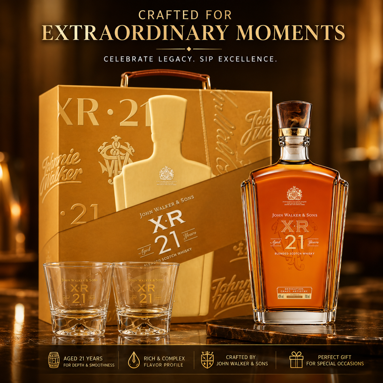 John Walker & Sons XR21 Festive VAP 2025  21 Year Old Blended Scotch  Whisky Gift Pack