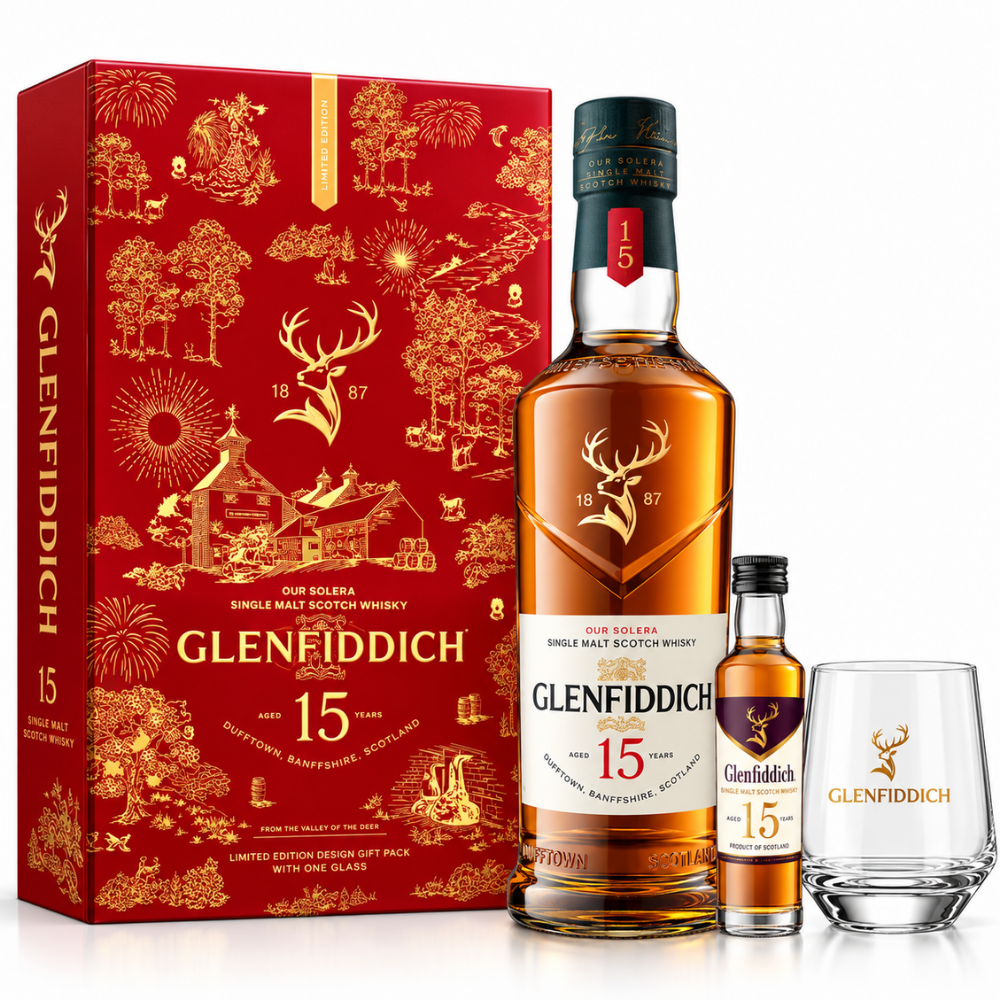 Glenfiddich 15 Year Old Gift Pack 700ml with Miniature and Tumbler