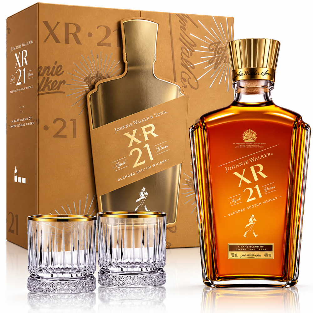 John Walker & Sons XR 21 Year Old Gift Set 750ml with 2 Glasses