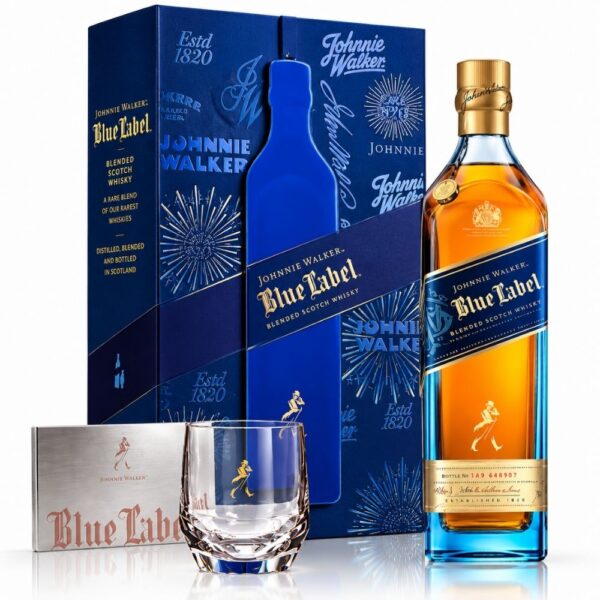 Johnnie Walker Blue Label Festive Gift Set with Whisky Glass